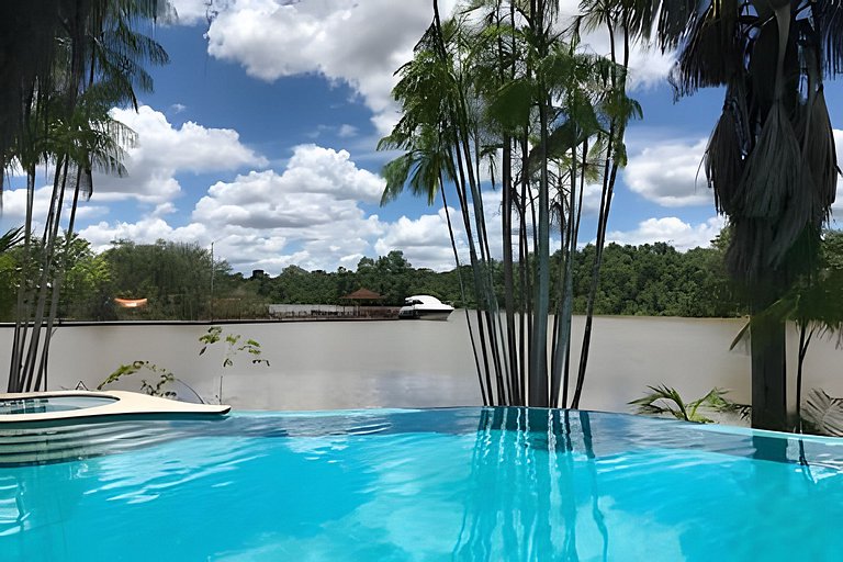 Riverside mansion with private marina