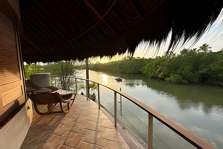 Riverside mansion with private marina