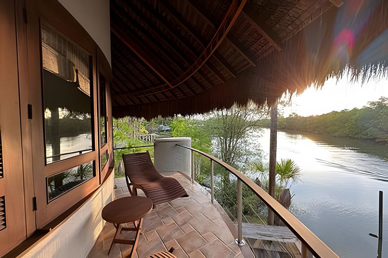 Riverside mansion with private marina
