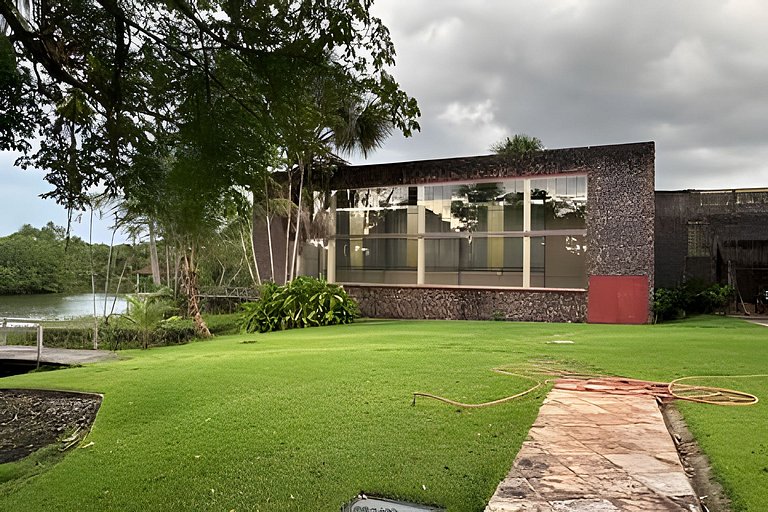 Riverside mansion with private marina