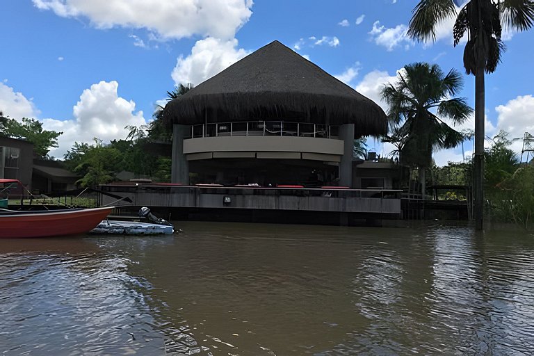 Riverside mansion with private marina